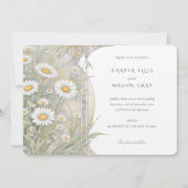 クラシックデイジーエレガントパステル結婚ズ 招待状 (正面)