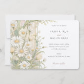 クラシックデイジーエレガントパステル結婚ズ 招待状 (正面)