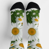クラシックデイジー型白フローラ野緑 ソックス (上部)