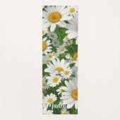 クラシックデイジー型白フローラ野緑 ヨガマット (正面)