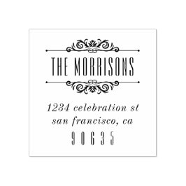 クラシックデコフローリッシュタイポグラフィ差出人住所 ラバースタンプ