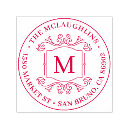 クラシックデコモノグラムラウンド差出人住所 セルフインキングスタンプ