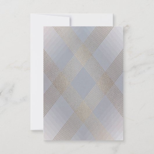 クラシックデコ金ゴールドヴィンテージグレー書結婚道 出欠カード (裏面)