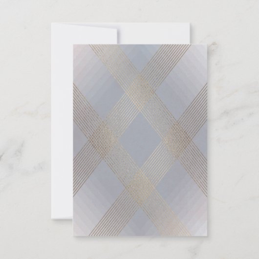 クラシックデコ金ゴールドヴィンテージグレー書結婚道 出欠カード (裏面)