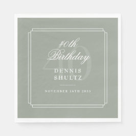 クラシックデコ | サボンとホワイトの40歳誕生日 スタンダードランチョンナプキン