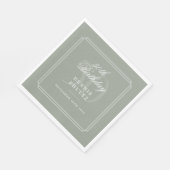 クラシックデコ | SageとWhite 50誕生日 スタンダードランチョンナプキン (角)