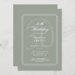 クラシックデコ Sage and White 30th Birthday | Sage and Wh 招待状<br><div class="desc">幾何学的なエレガント線はパーソナライズされた、このシックな誕生日の招待でクラシックタイポグラフィに設定あなたの30歳の誕生日の情報を形成する。前と後ろの背景は自分の色に合わせてお気に入りのいる。Thisisnomeによる設計©</div>