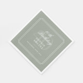 クラシックデコ Sage and White 40th Birthday | Sage and Wh スタンダードランチョンナプキン (角)
