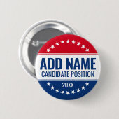 クラシックデザインスター名前をカスタムする位置 缶バッジ (正面&裏面)