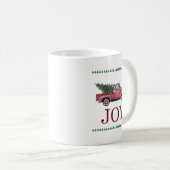 クラシックトラッククリスマスツリーデザイン。 コーヒーマグカップ (正面右)