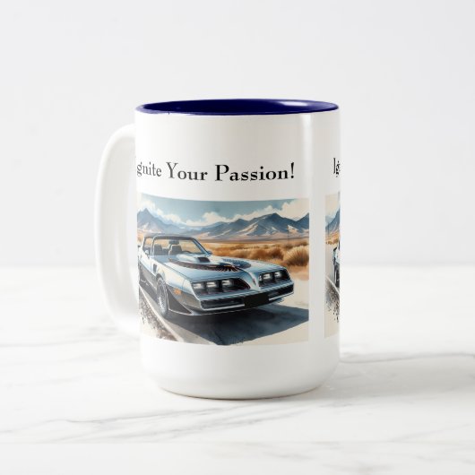 クラシックトランスアムスタイルインシルバー ツートーンマグカップ (正面左)