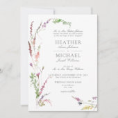 クラシックトレンディーエレガントワイルドフラワー結婚フローラ 招待状 (正面)