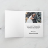 クラシックトレンディーシック新郎新婦の結婚写真 サンキューカード (内部)