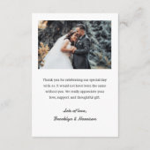 クラシックトレンディーシック新郎新婦の結婚写真 サンキューカード (裏面)