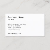 クラシックトレンディー・バック付きビジネス・カード・テンプレート 名刺 (裏面)