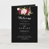 クラシックトロピカルブラックとブルゴーニュの折り返し結婚の プログラム (正面)