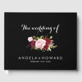 クラシックトロピカルブラックとブルゴーニュ結婚ーズ ゲストブック (正面)