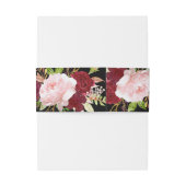 クラシックトロピカルブラックとブルゴーニュ結婚ーズ 招待状ベリーバンド (裏面例)