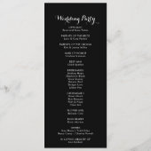 クラシックトロピカルブラックブルゴーニュ結婚式 プログラム (裏面)