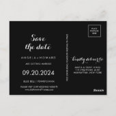 クラシックトロピカルブラックブルゴーニュSave the Date Card ポストカード (裏面)