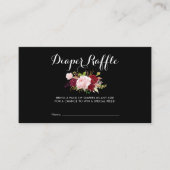 クラシックトロピカルブラック&バーガンディおむつラッフル エンクロージャーカード (正面)