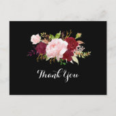 クラシックトロピカルブラック&ブルゴーニュ ポストカード (正面)