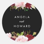 クラシックトロピカルブ結婚ラック封筒用シール ラウンドシール (正面)