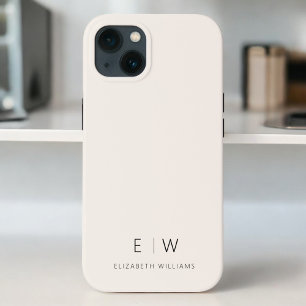 クラシックニュートラルモダンミニマル・モノグラム名 iPhone 13ケース