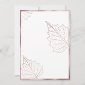 クラシックニュートラルMattバラ葉金ゴールドs 結婚. セーブザデート (裏面)