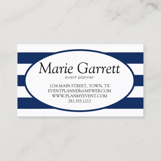 クラシックネイビストライプー 名刺 (裏面)