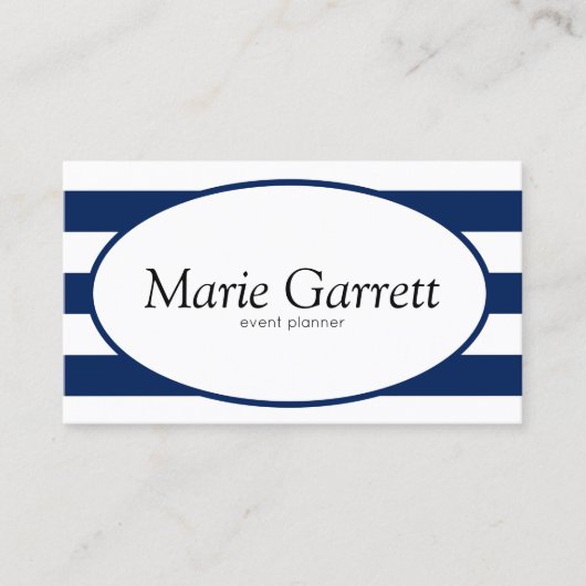 クラシックネイビストライプー 名刺 (正面)
