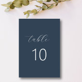 クラシックネイビフォーマルーブルーモノグラムのスクリプ結婚ト テーブルナンバー