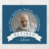クラシックネイビーエレガントブルーリタイア祖父の写真 ビールラベル (シングルラベル)