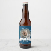 クラシックネイビーエレガントブルーリタイア祖父の写真 ビールラベル (正面)