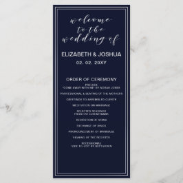 クラシックネイビーシルバー結婚式 プログラム