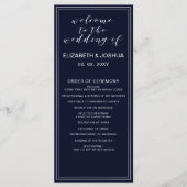 クラシックネイビーシルバー結婚式 プログラム (正面)