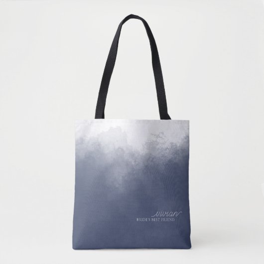 クラシックネイビーブルースモークウェディングギフト トートバッグ (正面)