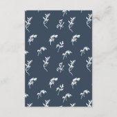 クラシックネイビーブルーフローラモノグラムクレスト エンクロージャーカード (裏面)