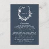 クラシックネイビーブルーフローラモノグラムクレスト エンクロージャーカード (正面)