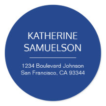 クラシックネイビーブルーホワイトネーム&差出人住所