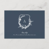 クラシックネイビーブルーホワイトヴィンテージクレスト詳細 エンクロージャーカード (正面)