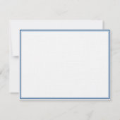 クラシックネイビーブルー厚と薄い縁ど名前 ノートカード (裏面)