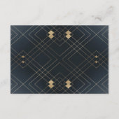 クラシックネイビーブルー書道モノグラム結婚ズ エンクロージャーカード (裏面)