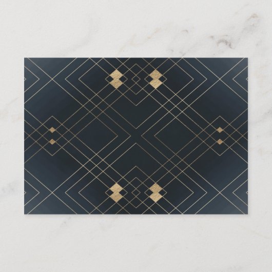 クラシックネイビーブルー書道モノグラム結婚ズ エンクロージャーカード (裏面)