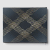 クラシックネイビーブルー書道モノグラム結婚ズ ゲストブック (裏面)