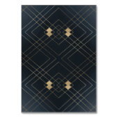 クラシックネイビーブルー書道モノグラム結婚ズ テーブルナンバー (裏面)