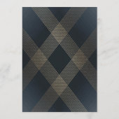 クラシックネイビーブルー書道モノグラム結婚ズ 招待状 (裏面)