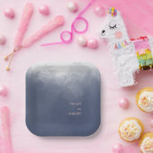 クラシックネイビーブルー結婚スモーク ペーパープレート (パーティー)