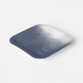 クラシックネイビーブルー結婚スモーク ペーパープレート (傾斜あり)