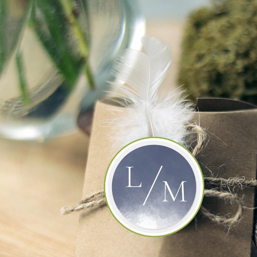 クラシックネイビーブルー結婚スモーク ラウンドシール